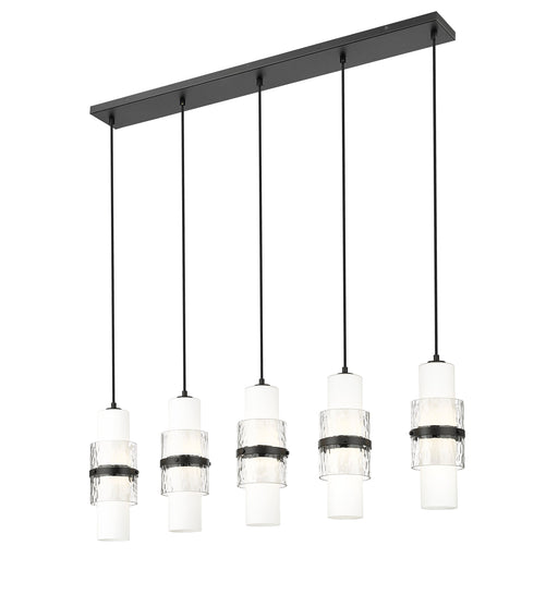 Linear Chandelier Z-Lite 1946P-5L-MB Matte Black Cayden 5 Light Linear Chandelier Z-Lite