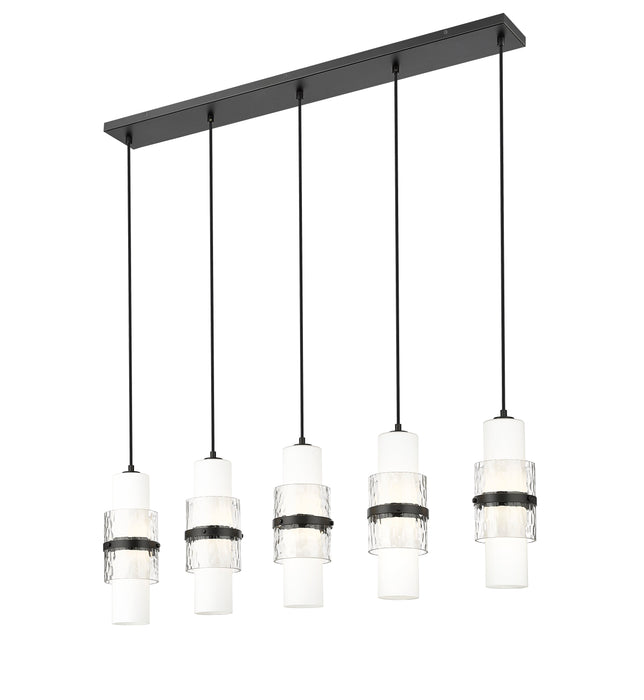Linear Chandelier Z-Lite 1946P-5L-MB Matte Black Cayden 5 Light Linear Chandelier Z-Lite