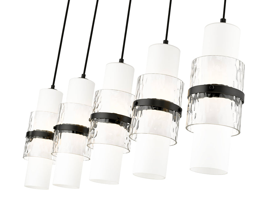 Linear Chandelier Z-Lite 1946P-5L-MB Matte Black Cayden 5 Light Linear Chandelier Z-Lite