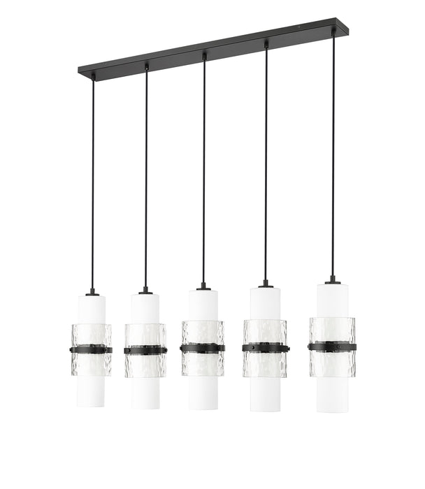 Linear Chandelier Z-Lite 1946P-5L-MB Matte Black Cayden 5 Light Linear Chandelier Z-Lite