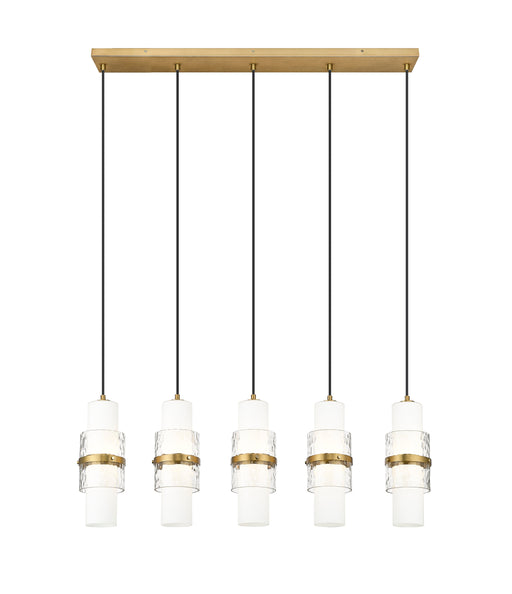 Linear Chandelier Z-Lite 1946P-5L-MGLD Modern Gold Cayden 5 Light Linear Chandelier Z-Lite
