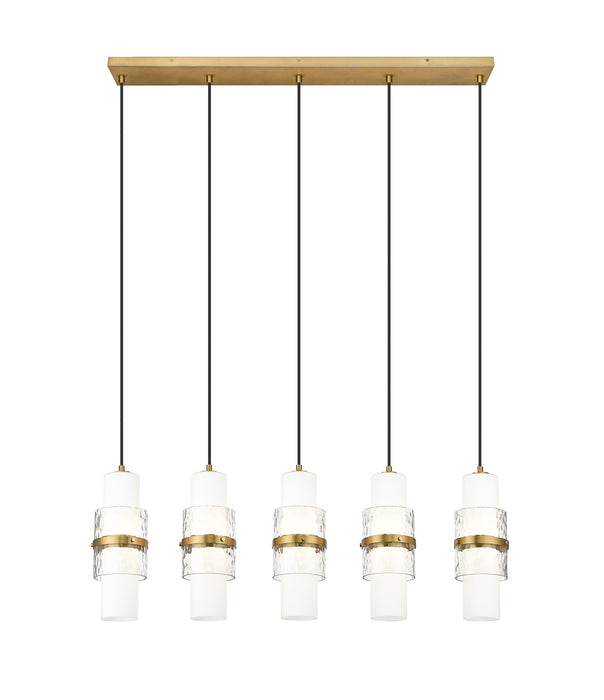 Linear Chandelier Z-Lite 1946P-5L-MGLD Modern Gold Cayden 5 Light Linear Chandelier Z-Lite