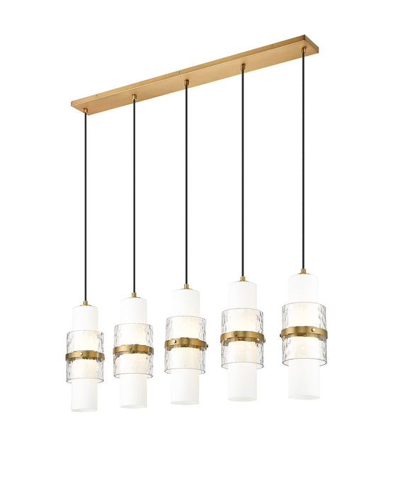 Linear Chandelier Z-Lite 1946P-5L-MGLD Modern Gold Cayden 5 Light Linear Chandelier Z-Lite