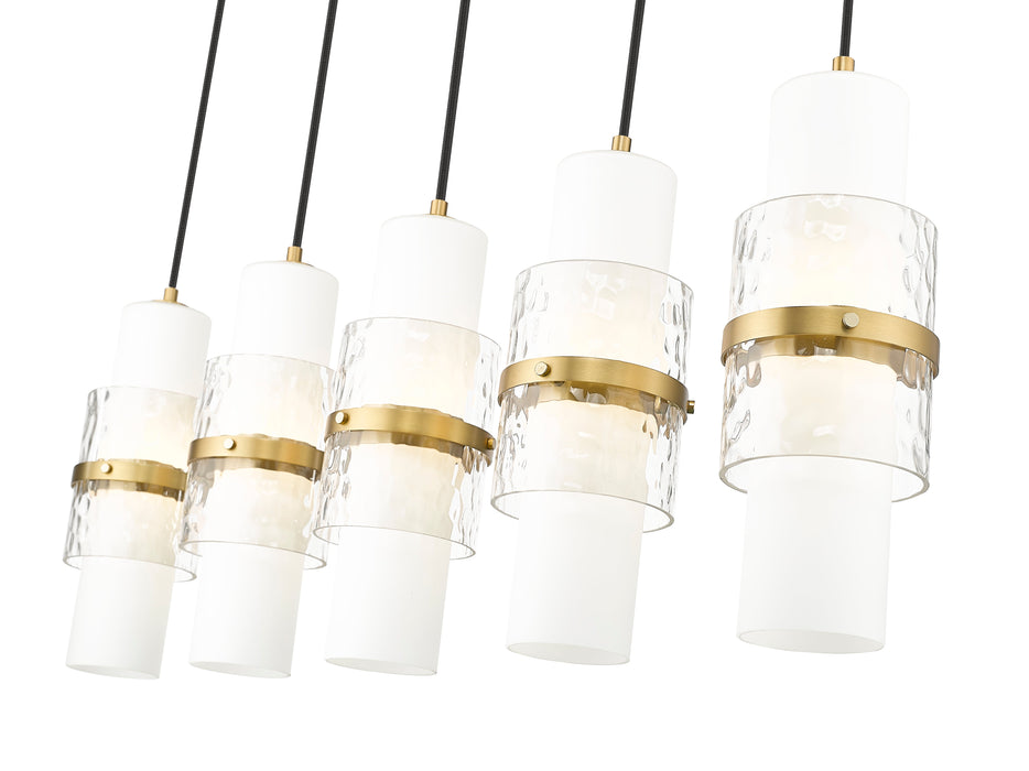 Linear Chandelier Z-Lite 1946P-5L-MGLD Modern Gold Cayden 5 Light Linear Chandelier Z-Lite