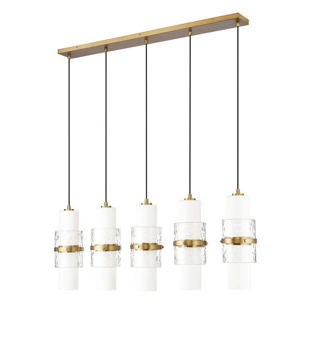 Linear Chandelier Z-Lite 1946P-5L-MGLD Modern Gold Cayden 5 Light Linear Chandelier Z-Lite