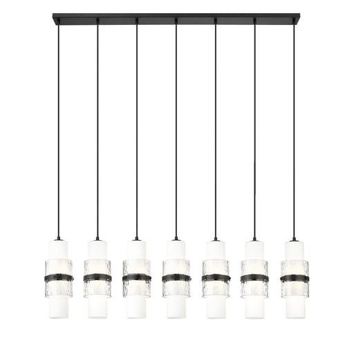 Linear Chandelier Z-Lite 1946P-7L-MB Matte Black Cayden 7 Light Linear Chandelier Z-Lite