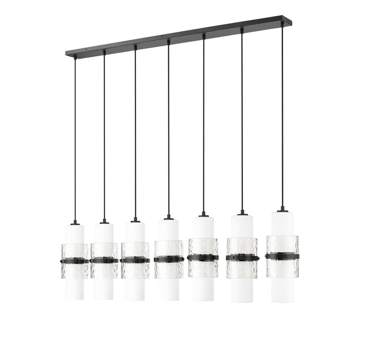 Linear Chandelier Z-Lite 1946P-7L-MB Matte Black Cayden 7 Light Linear Chandelier Z-Lite
