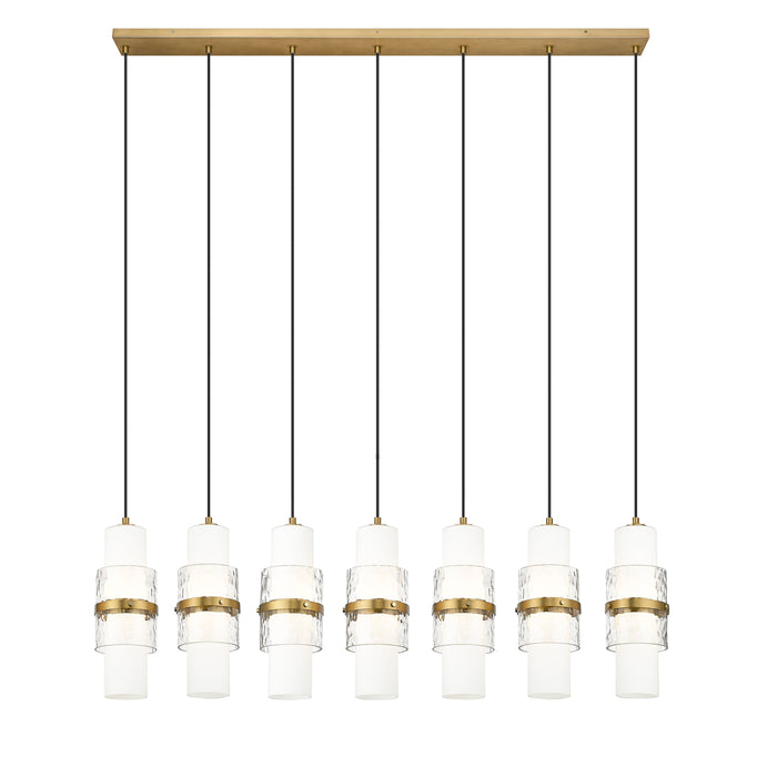 Linear Chandelier Z-Lite 1946P-7L-MGLD Modern Gold Cayden 7 Light Linear Chandelier Z-Lite