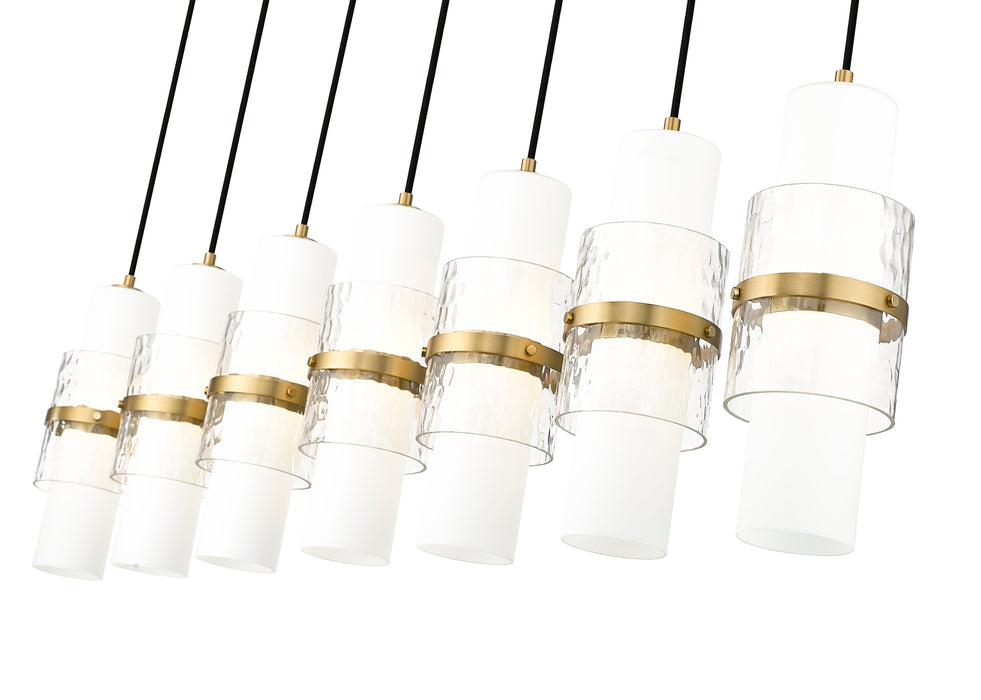 Linear Chandelier Z-Lite 1946P-7L-MGLD Modern Gold Cayden 7 Light Linear Chandelier Z-Lite