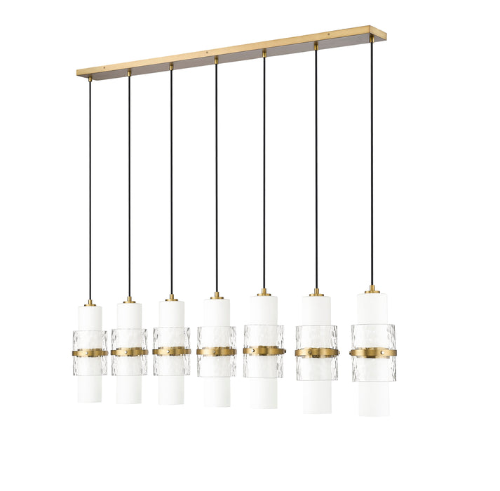 Linear Chandelier Z-Lite 1946P-7L-MGLD Modern Gold Cayden 7 Light Linear Chandelier Z-Lite