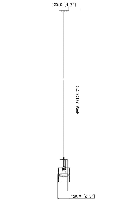 Pendant Z-Lite 1946P-MB Matte Black Cayden 1 Light Pendant Z-Lite