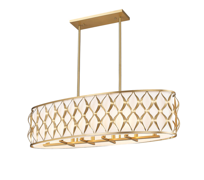 Linear Chandelier Z-Lite 1948-42L-MGLD Modern Gold Harden 10 Light Linear Chandelier Z-Lite