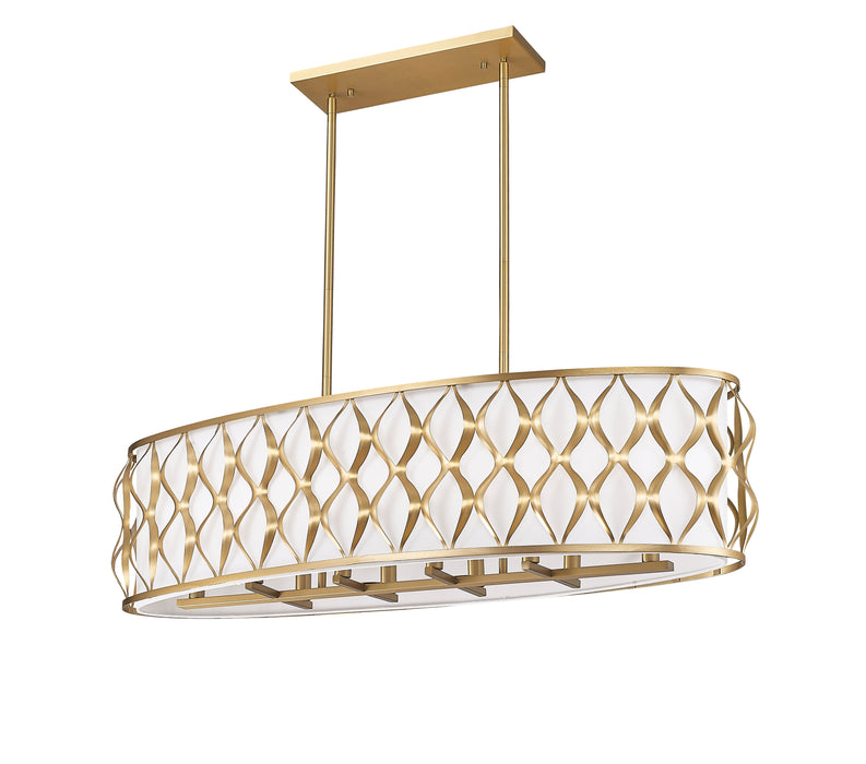 Linear Chandelier Z-Lite 1948-42L-MGLD Modern Gold Harden 10 Light Linear Chandelier Z-Lite