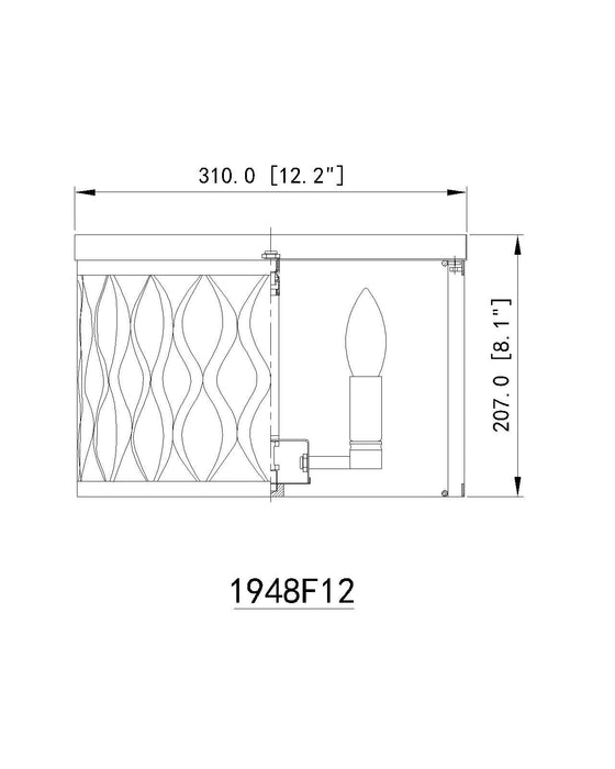 Flush mount Z-Lite 1948F12-MGLD Modern Gold Harden 3 Light Flush mount Z-Lite