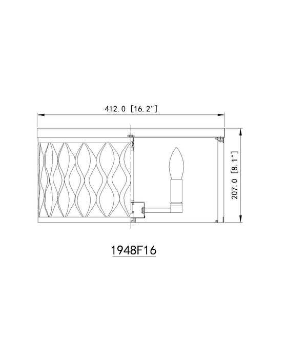 Flush mount Z-Lite 1948F16-MGLD Modern Gold Harden 4 Light Flush mount Z-Lite