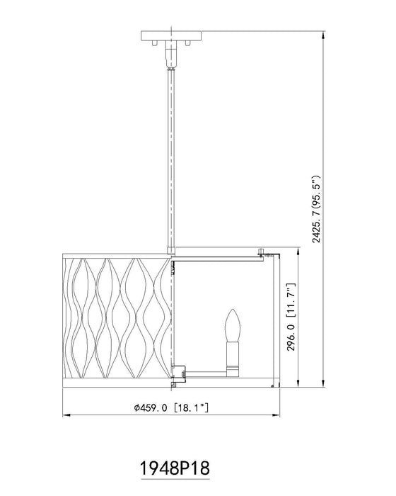 Pendant Z-Lite 1948P18-MGLD Modern Gold Harden 5 Light Pendant Z-Lite