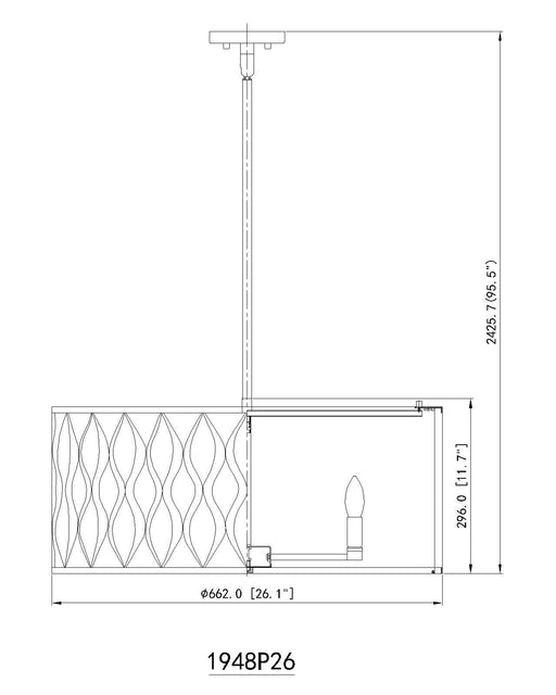 Pendant Z-Lite 1948P26-MB Matte Black Harden 8 Light Pendant Z-Lite
