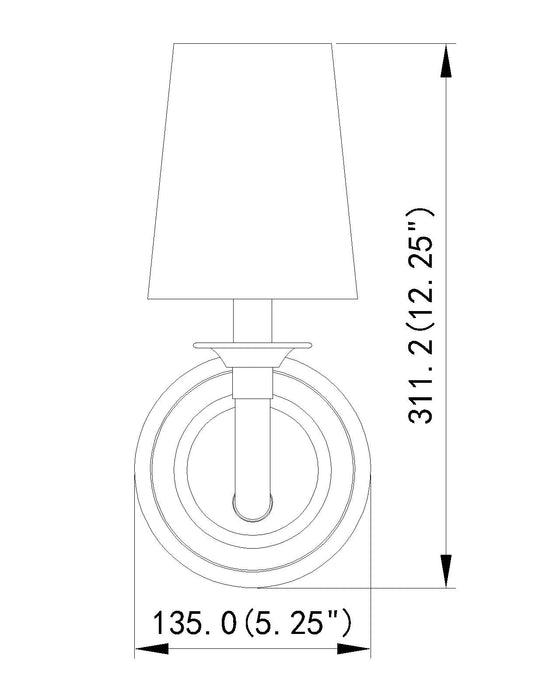 Wall Sconce Z-Lite 1950-1S-BN Brushed Nickel Katerina 1 Light Wall Sconce Z-Lite