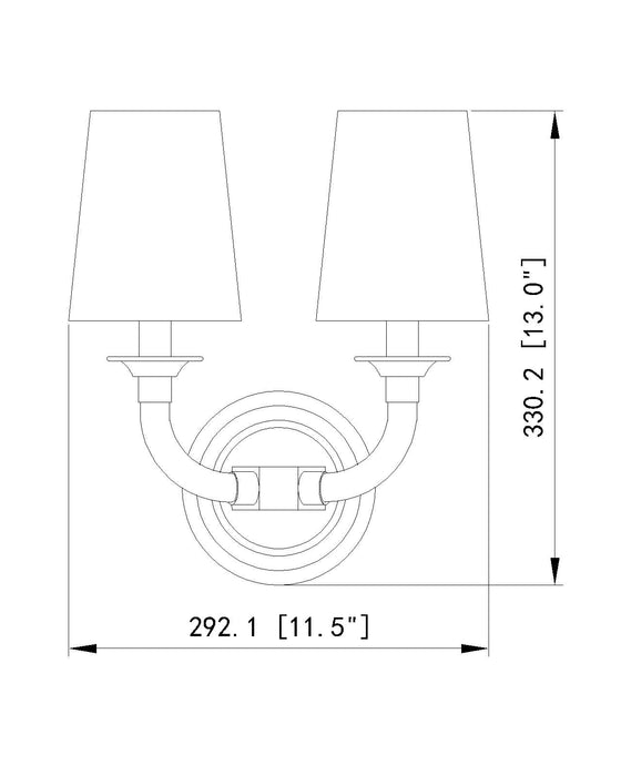 Wall Sconce Z-Lite 1950-2S-RB Rubbed Brass Katerina 2 Light Wall Sconce Z-Lite