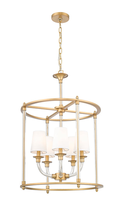 Chandelier Z-Lite 1950-5C-RB Rubbed Brass Katerina 5 Light Chandelier Z-Lite