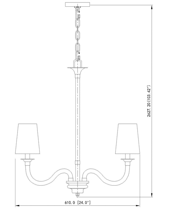 Chandelier Z-Lite 1950-5RB Rubbed Brass Katerina 5 Light Chandelier Z-Lite