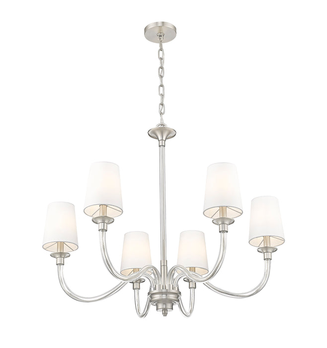 Chandelier Z-Lite 1950-6BN Brushed Nickel Katerina 6 Light Chandelier Z-Lite
