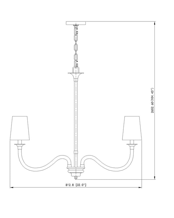 Chandelier Z-Lite 1950-6BN Brushed Nickel Katerina 6 Light Chandelier Z-Lite