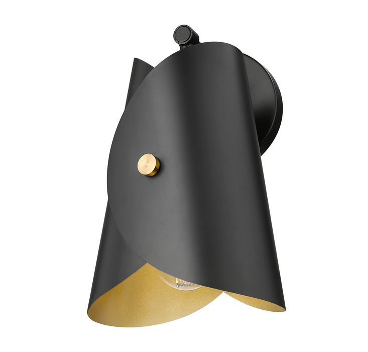 Wall Sconce Z-Lite 1951-1S-MB Matte Black Salone 1 Light Wall Sconce Z-Lite