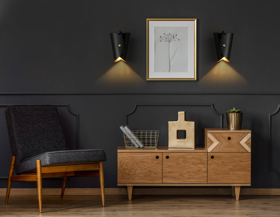 Wall Sconce Z-Lite 1951-1S-MB Matte Black Salone 1 Light Wall Sconce Z-Lite