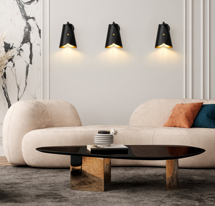 Wall Sconce Z-Lite 1951-1S-MB Matte Black Salone 1 Light Wall Sconce Z-Lite