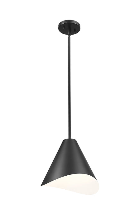 Pendant Z-Lite 1952P12-MB Matte Black Aria 1 Light Pendant Z-Lite