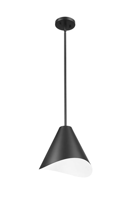Pendant Z-Lite 1952P12-MB Matte Black Aria 1 Light Pendant Z-Lite