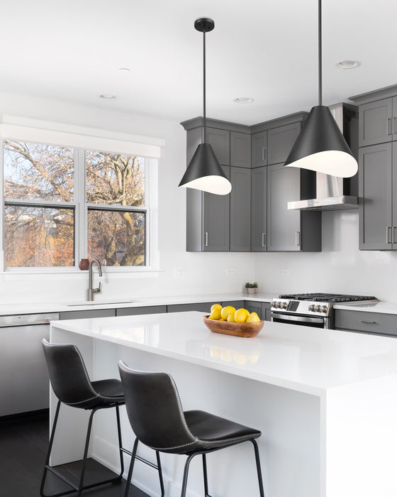 Pendant Z-Lite 1952P12-MB Matte Black Aria 1 Light Pendant Z-Lite