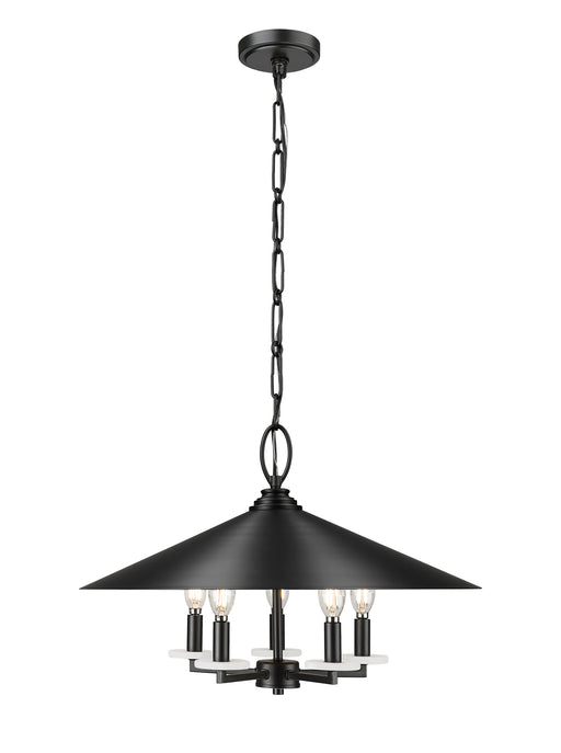Pendant Z-Lite 1953-22MB Matte Black Rialto 5 Light Pendant Z-Lite