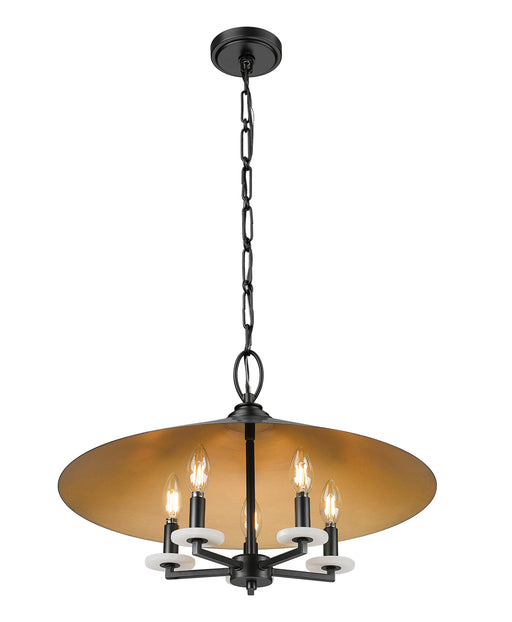 Pendant Z-Lite 1953-22MB Matte Black Rialto 5 Light Pendant Z-Lite