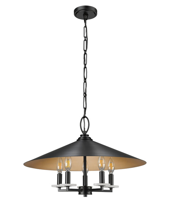 Pendant Z-Lite 1953-22MB Matte Black Rialto 5 Light Pendant Z-Lite