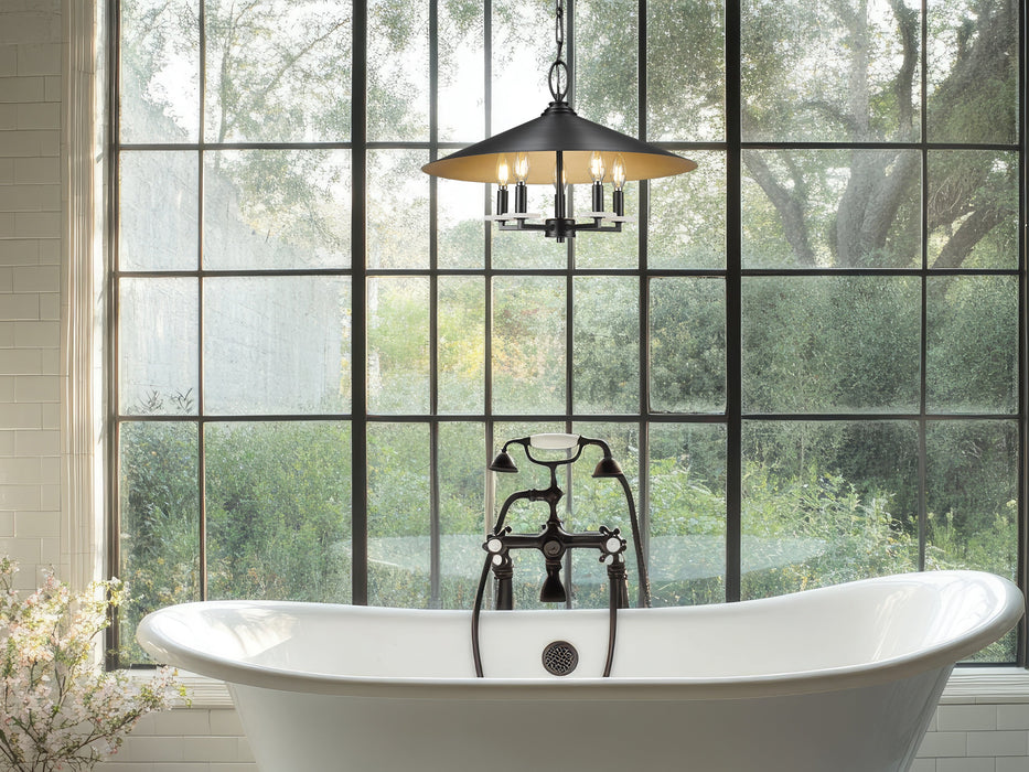 Pendant Z-Lite 1953-22MB Matte Black Rialto 5 Light Pendant Z-Lite