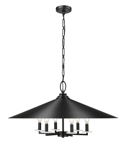 Pendant Z-Lite 1953-32MB Matte Black Rialto 6 Light Pendant Z-Lite