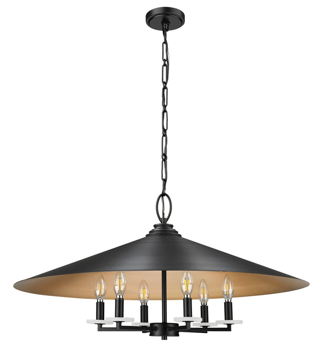 Pendant Z-Lite 1953-32MB Matte Black Rialto 6 Light Pendant Z-Lite