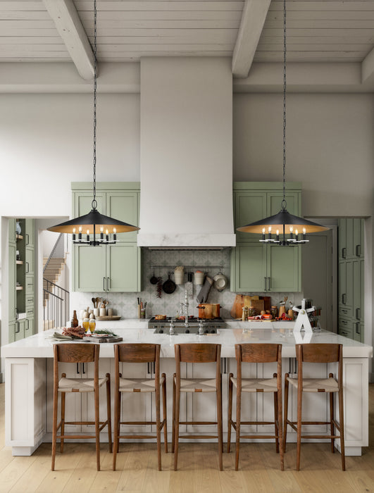 Pendant Z-Lite 1953-32MB Matte Black Rialto 6 Light Pendant Z-Lite