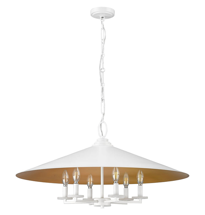 Pendant Z-Lite 1953-32MW Matte White Rialto 6 Light Pendant Z-Lite