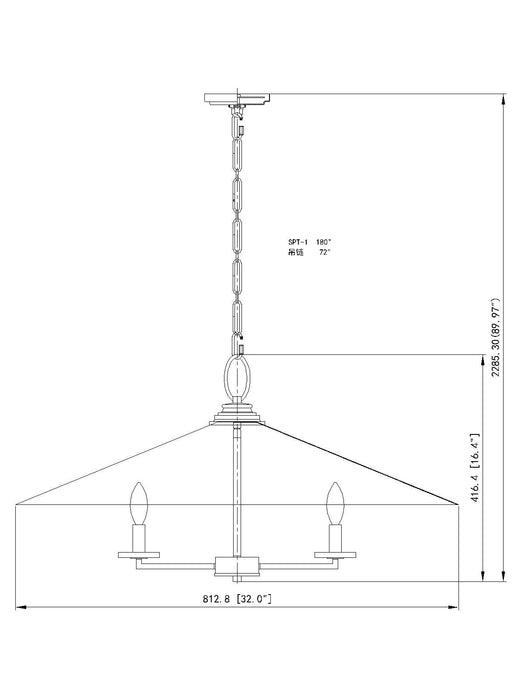 Pendant Z-Lite 1953-32SPT Signature Pewter Rialto 6 Light Pendant Z-Lite