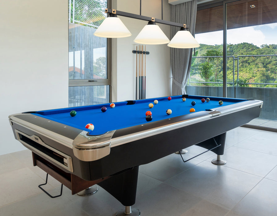 Billiard Z-Lite 1955-3MB-RB-AMO14 Matte Black + Rubbed Brass Bronte 3 Light Billiard Z-Lite