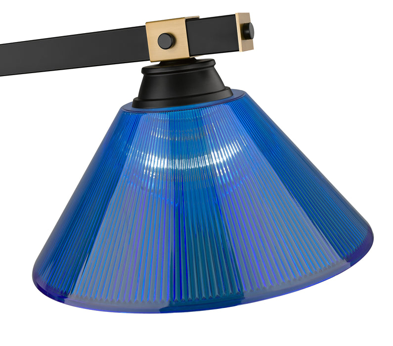 Billiard Z-Lite 1955-3MB-RB-ARDB Matte Black + Rubbed Brass Bronte 3 Light Billiard Z-Lite