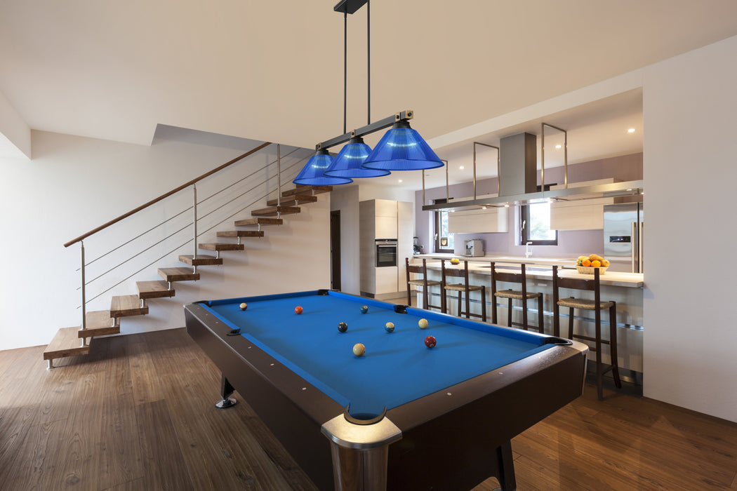 Billiard Z-Lite 1955-3MB-RB-ARDB Matte Black + Rubbed Brass Bronte 3 Light Billiard Z-Lite