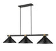 Billiard Z-Lite 1955-3MB-RB-MMB Matte Black + Rubbed Brass Bronte 3 Light Billiard Z-Lite