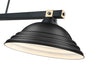 Billiard Z-Lite 1955-3MB-RB-SMB Matte Black + Rubbed Brass Bronte 3 Light Billiard Z-Lite