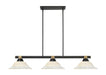 Billiard Z-Lite 1955-3MB-RB-WM16 Matte Black + Rubbed Brass Bronte 3 Light Billiard Z-Lite