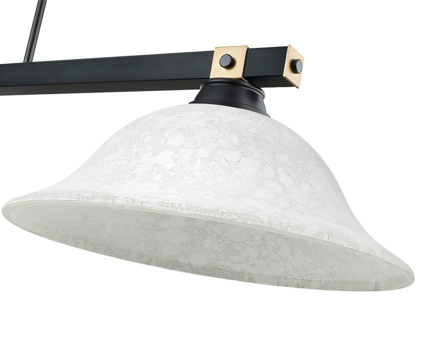 Billiard Z-Lite 1955-3MB-RB-WM16 Matte Black + Rubbed Brass Bronte 3 Light Billiard Z-Lite