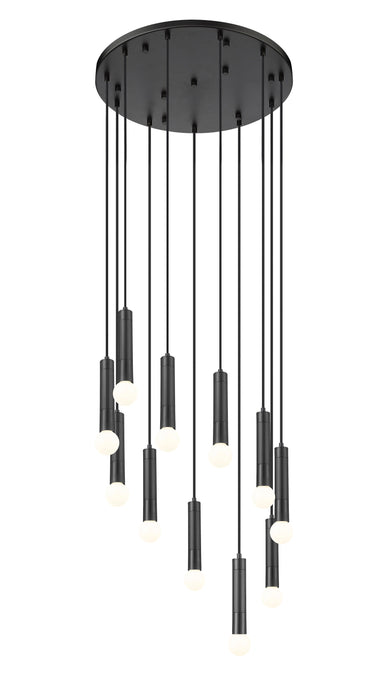 Chandelier Z-Lite 1956P-11R-MB Matte Black Stari 11 Light Chandelier Z-Lite